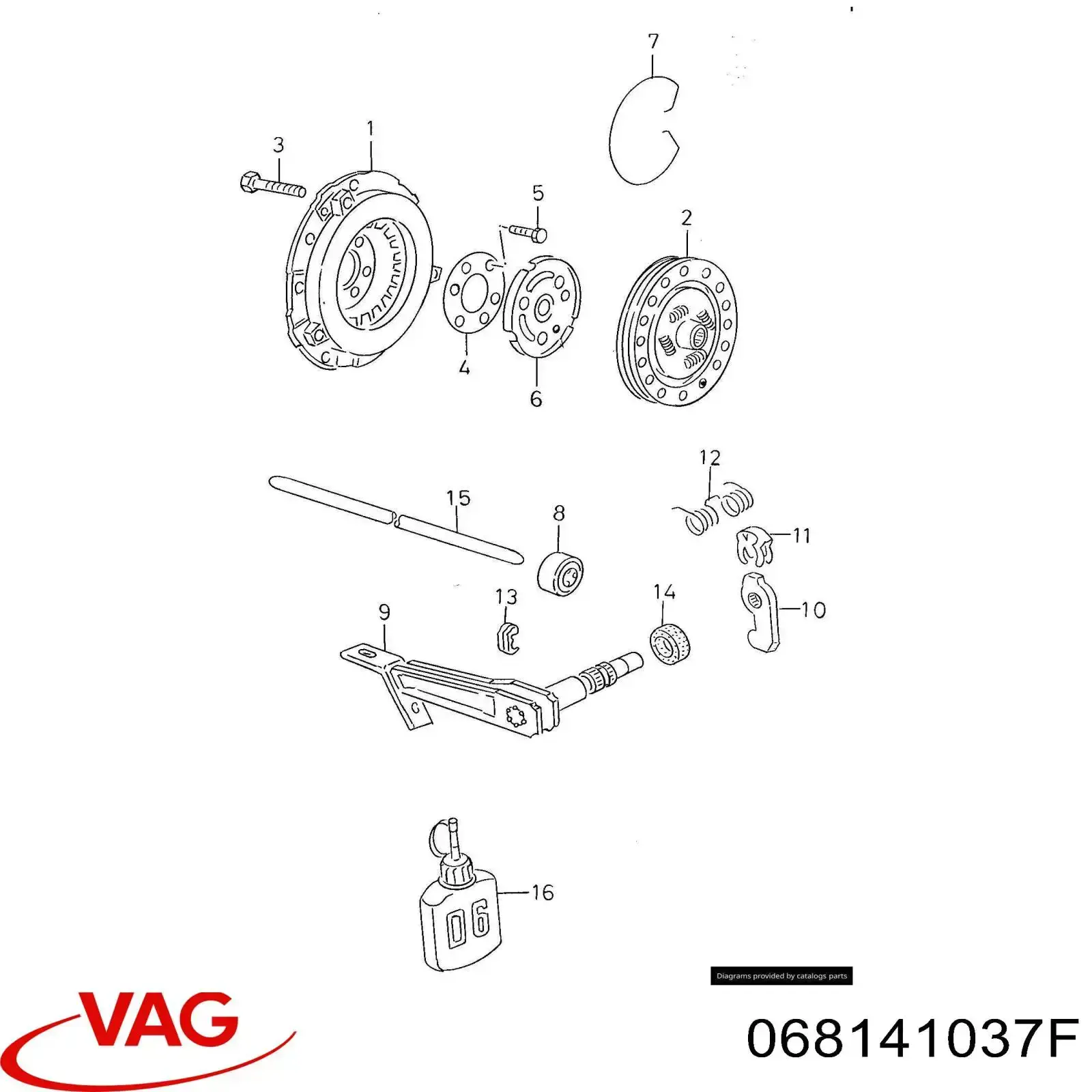 Do koszyka 068141037F VAG Tarcza sprzęgła
