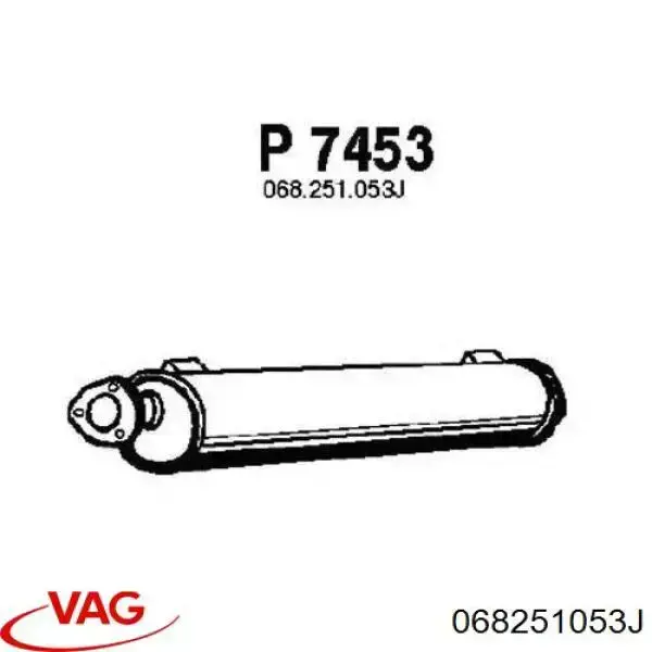 Tłumik, tylna część 068251053J VAG