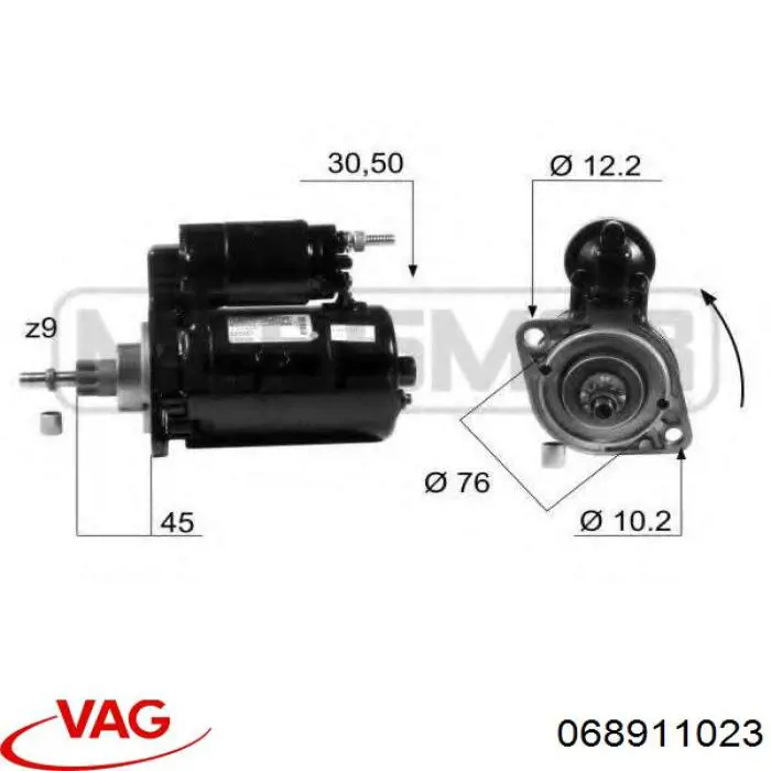 Rozrusznik VAG 068911023 cena, od 64,70 USD