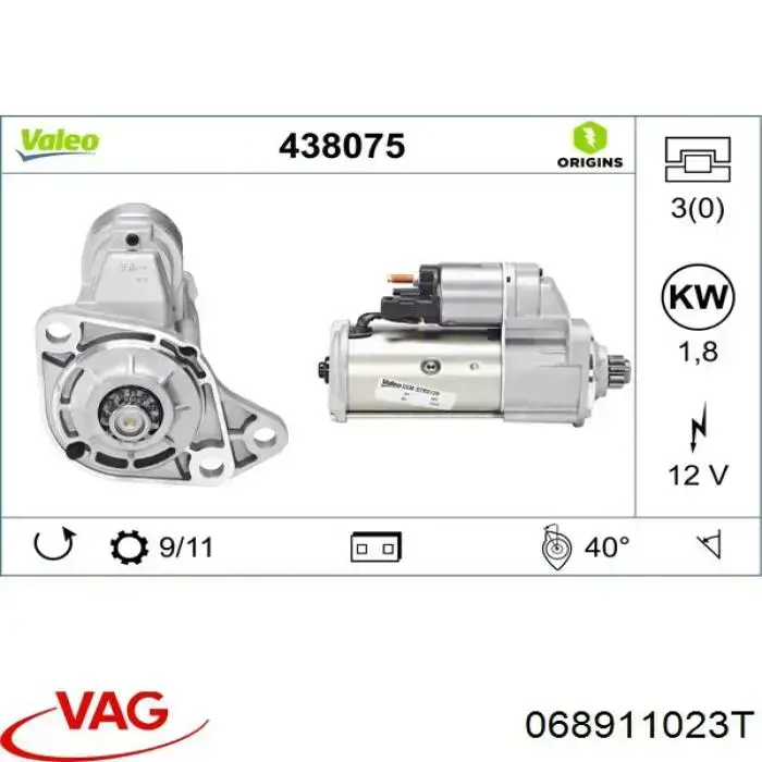 Do koszyka 068911023T VAG Rozrusznik