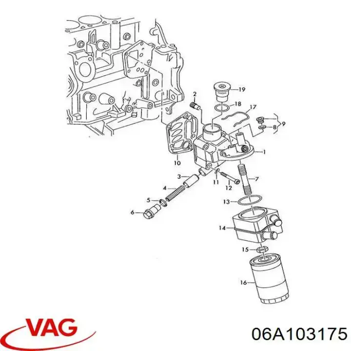 06A103175 VAG zawór zwrotny układu oleju