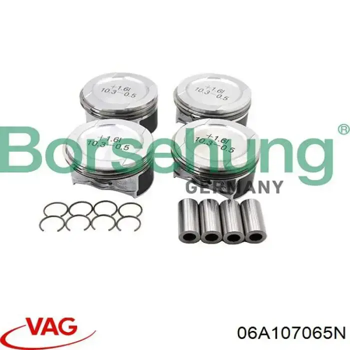 06A107065N VAG Tłok, komplet do jednego cylindru, STD