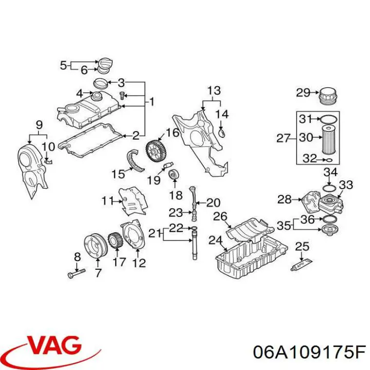 06A109175F VAG osłona paska rozrządu dolna