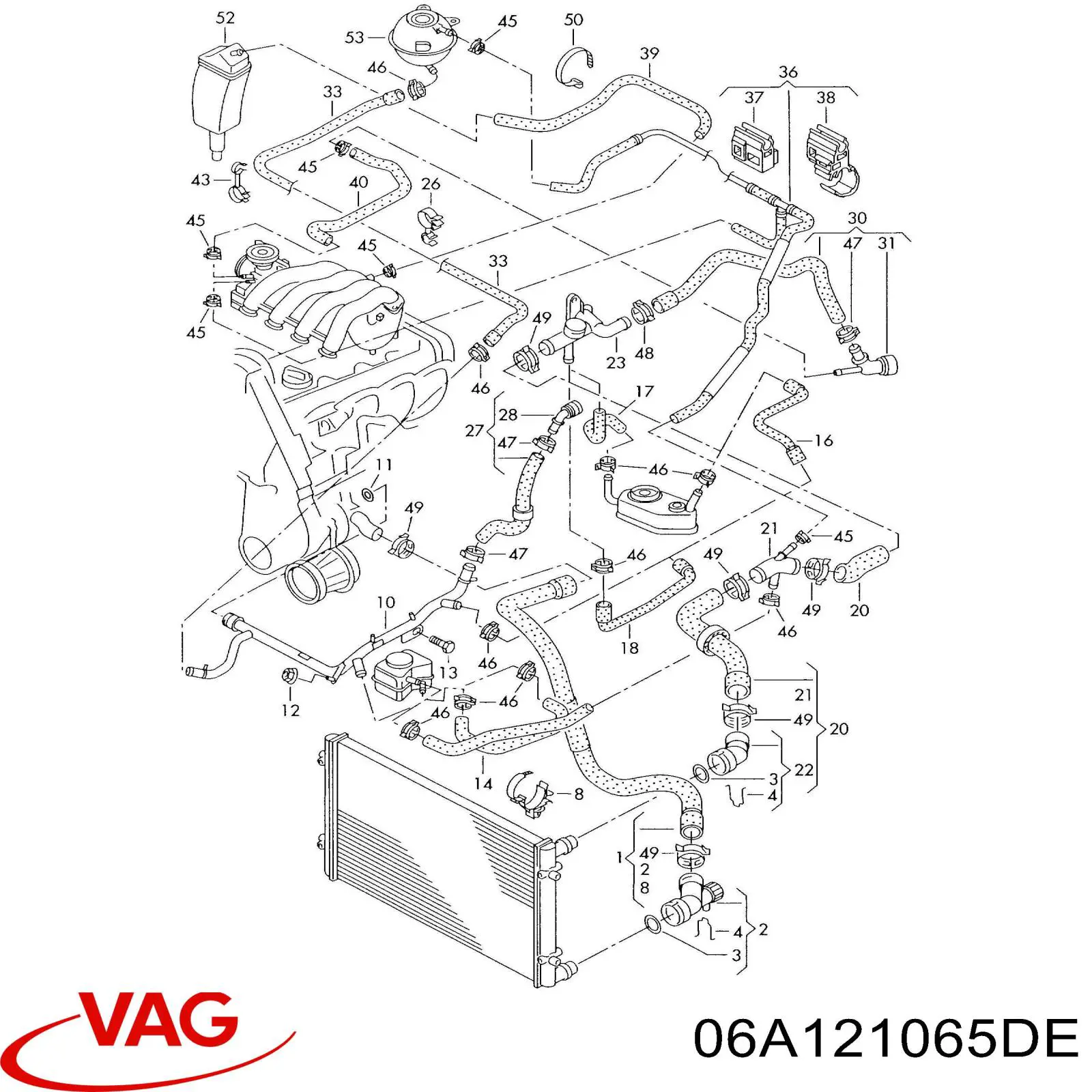 6A121065DE VAG Przewód (króciec) układu chłodzenia