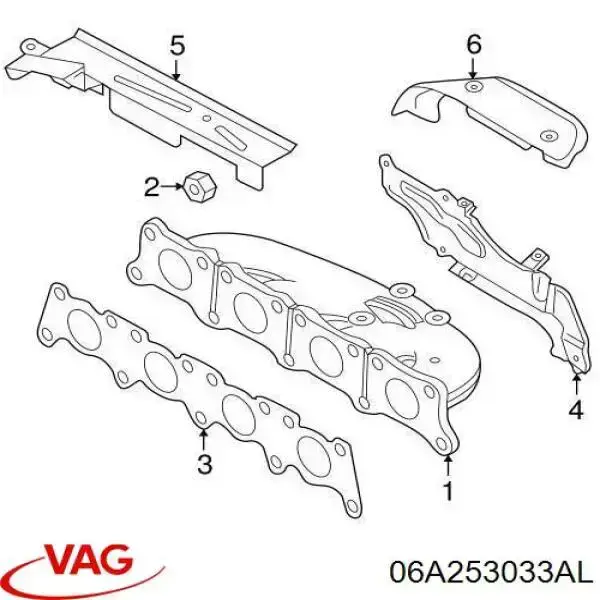 Kolektor wydechowy VAG 06A253033AL cena, od 160,22 USD