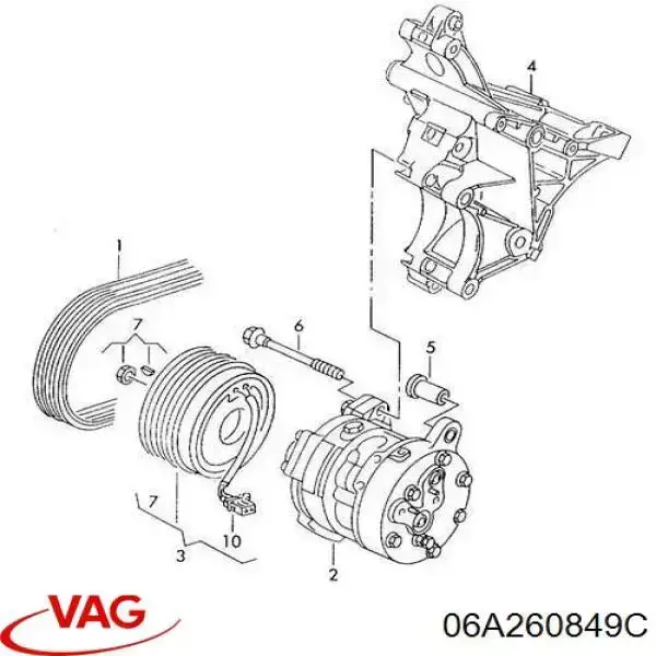 Do koszyka 06A260849C VAG Pas napędowy mechanizmów
