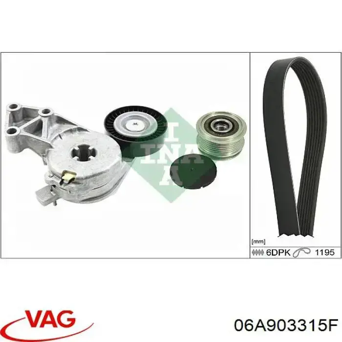 Do koszyka 06A903315F VAG Napinacz paska napędowego