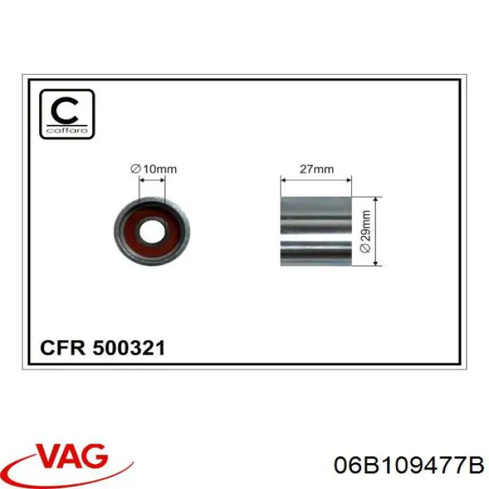 Do koszyka 06B109477B VAG Napinacz paska rozrządu