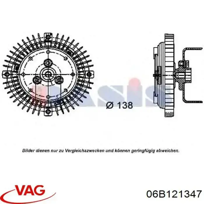 Do koszyka 06B121347 VAG Sprzęgło wiskotyczne wentylatora chłodzenia