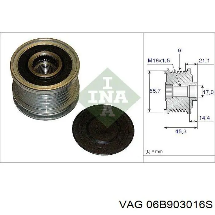 Do koszyka 06B903016S VAG Alternator