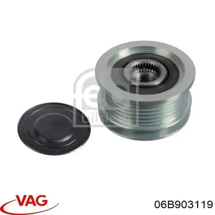 Koło pasowe alternatora VAG 06B903119 cena, od 14,76 USD