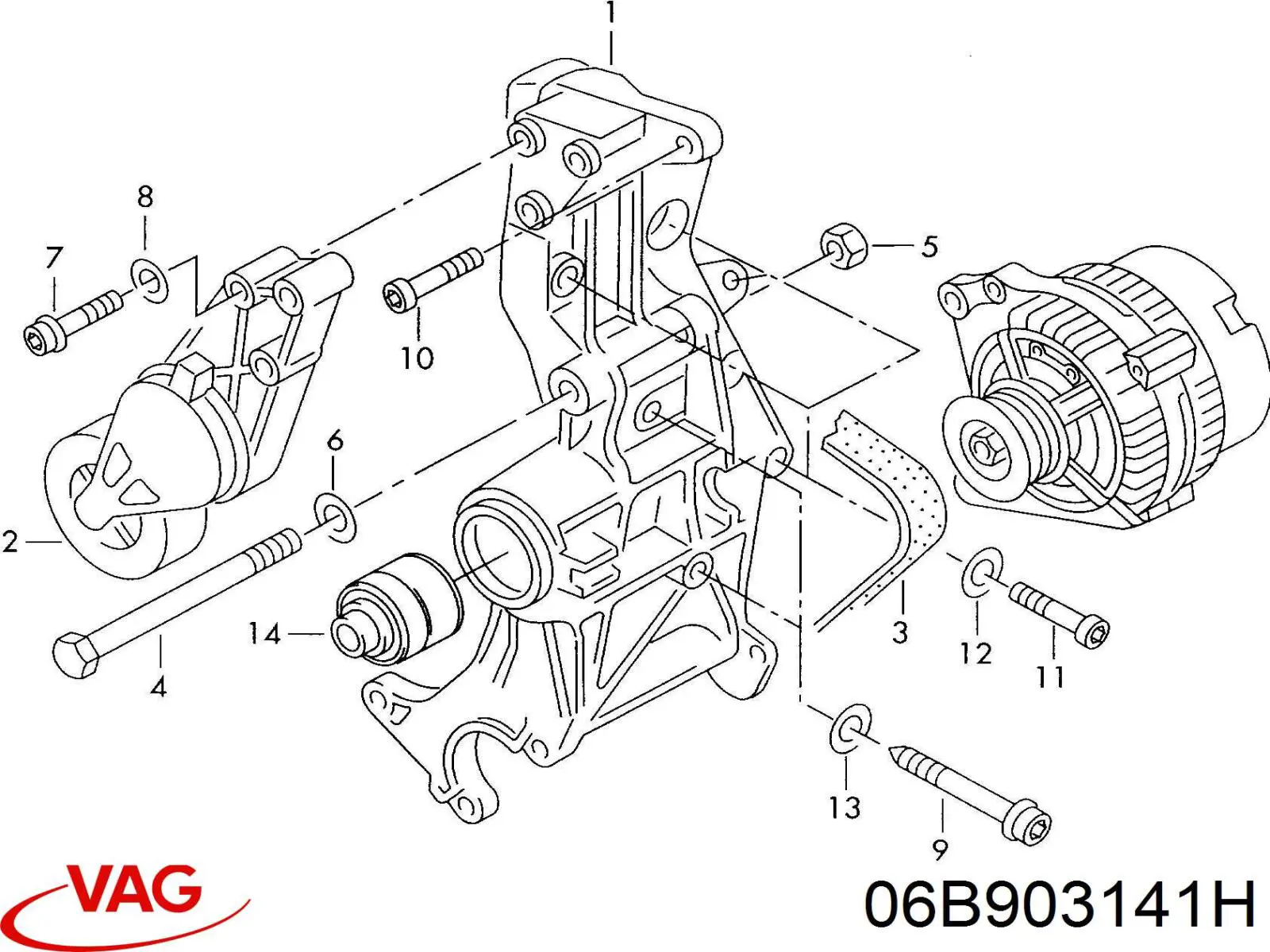 Wspornik alternatora Audi A6 C5 sedana (4B2, 4B4) (1997 - 2005) cena, od 268,09 USD
