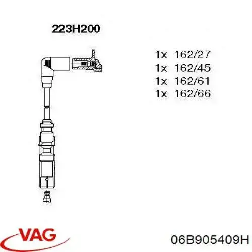Do koszyka 06B905409H VAG Zestaw przewodów wysokiego napięcia