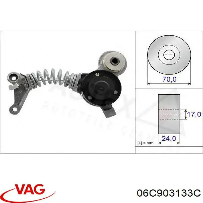 Napinacz paska napędowego VAG 06C903133C cena, od 23,64 USD