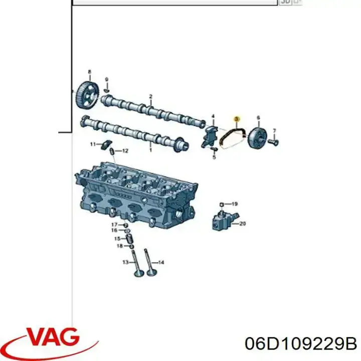 Łańcuch rozrządu VAG 06D109229B