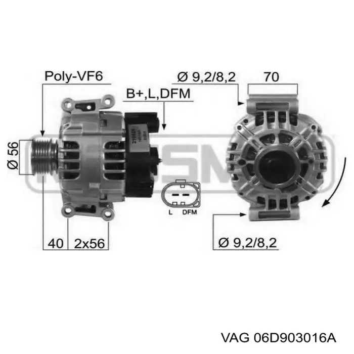 Do koszyka 06D903016A VAG Alternator