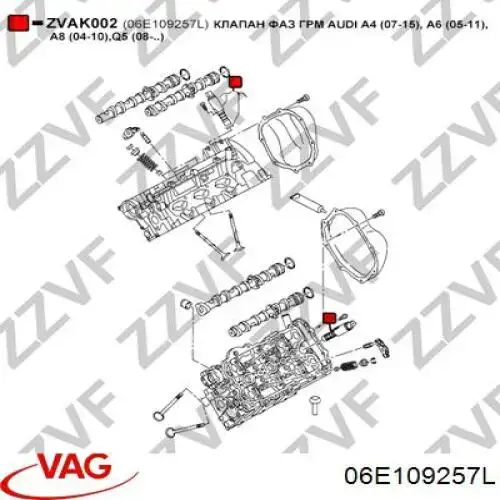 Zawór elektromagnetyczny faz rozrządu VAG 06E109257L cena, od 65,44 USD