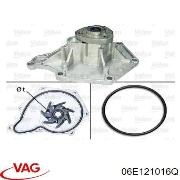Pompa chłodząca wodna VAG 06E121016Q cena, od 106,65 USD