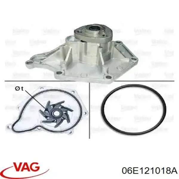 Pompa chłodząca wodna VAG 06E121018A cena, od 32,60 USD