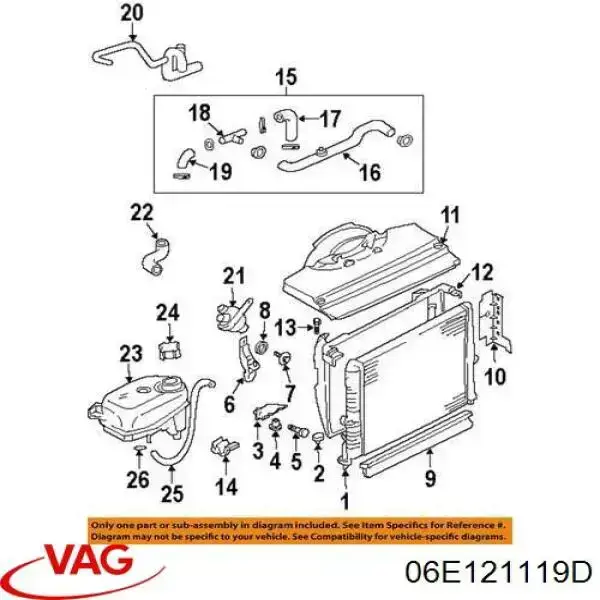 Uszczelka kołnierza (trójnika) układu chłodzenia VAG 06E121119D cena, od 5,41 USD