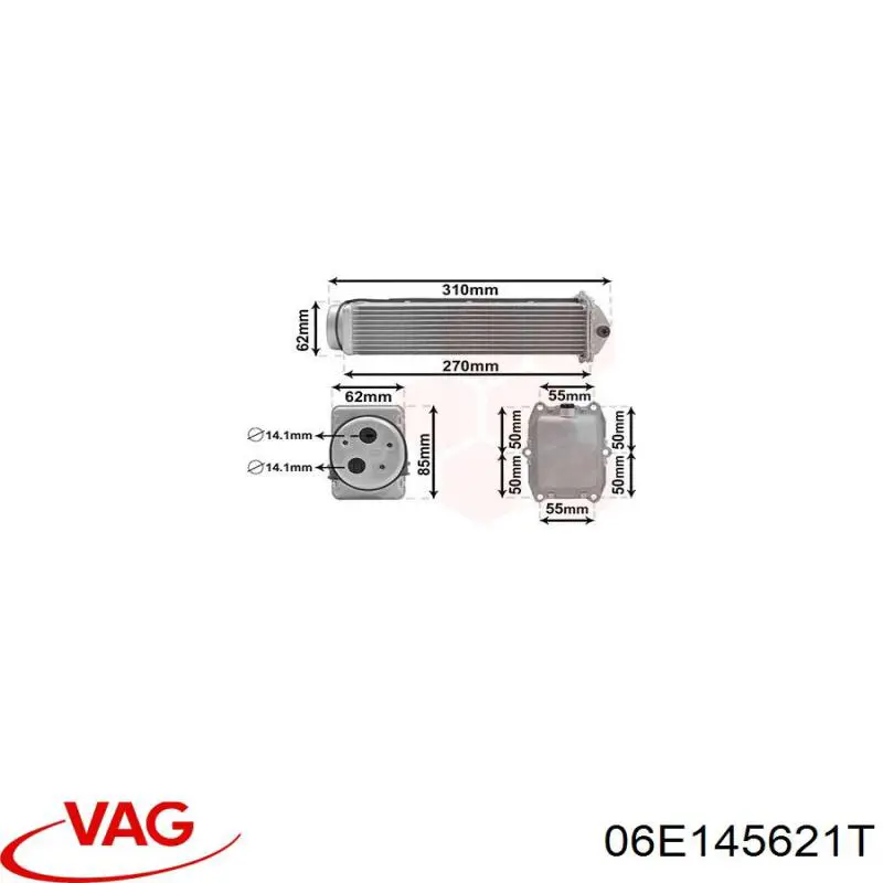 Chłodnica intercoolera VAG 06E145621T cena, od 807,53 USD