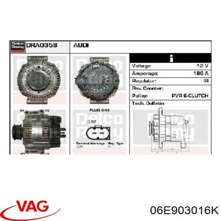 Do koszyka 06E903016K VAG Alternator