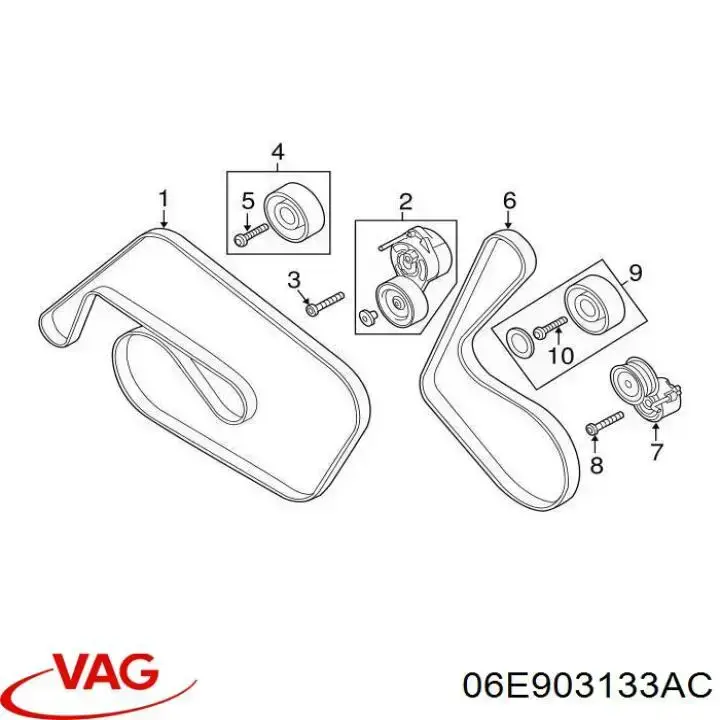 06E903133AC VAG Napinacz paska napędowego