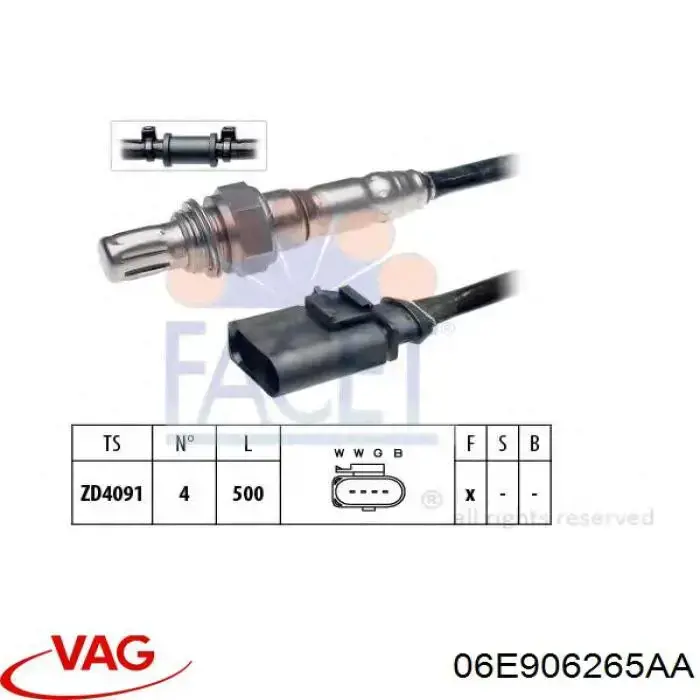 Sonda lambda czujnik tlenu po katalizatorze VAG 06E906265AA cena, od 36,48 USD