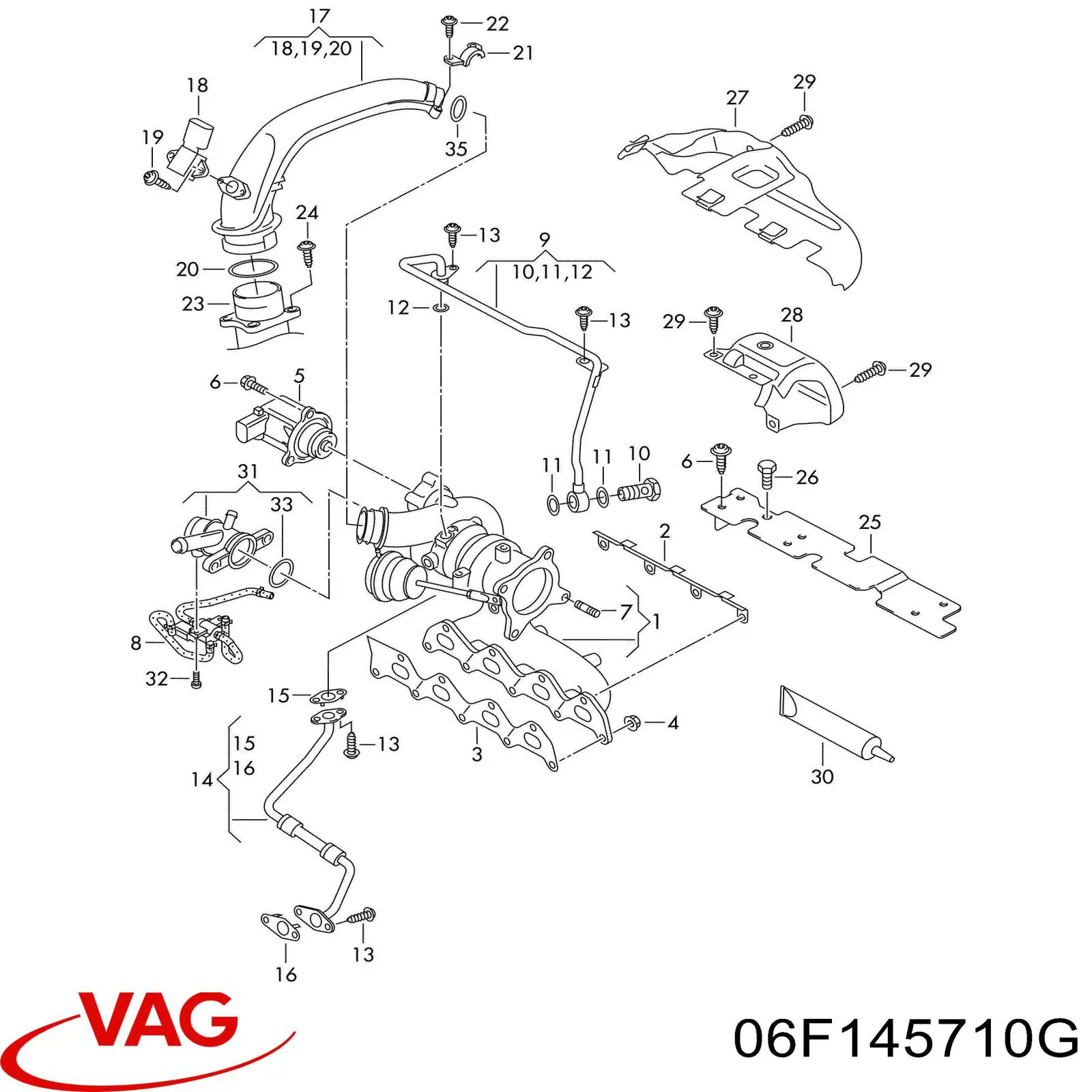 06F145710G VAG Przetwornik ciśnienia (solenoid) doładowania
