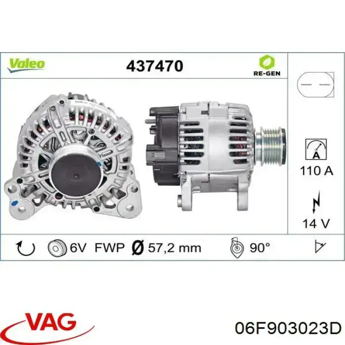 06F903023D VAG Alternator
