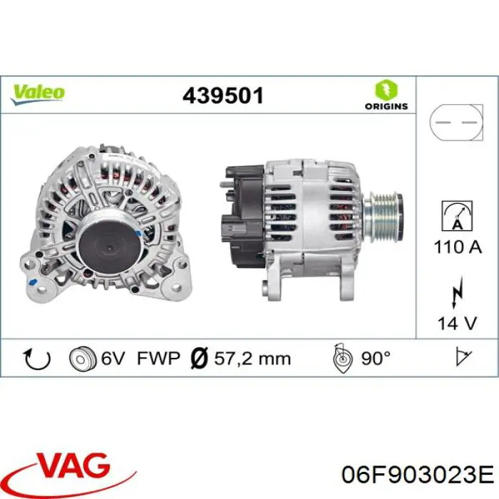 06F903023E VAG Alternator