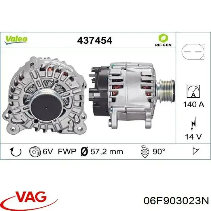 Do koszyka 06F903023N VAG Alternator