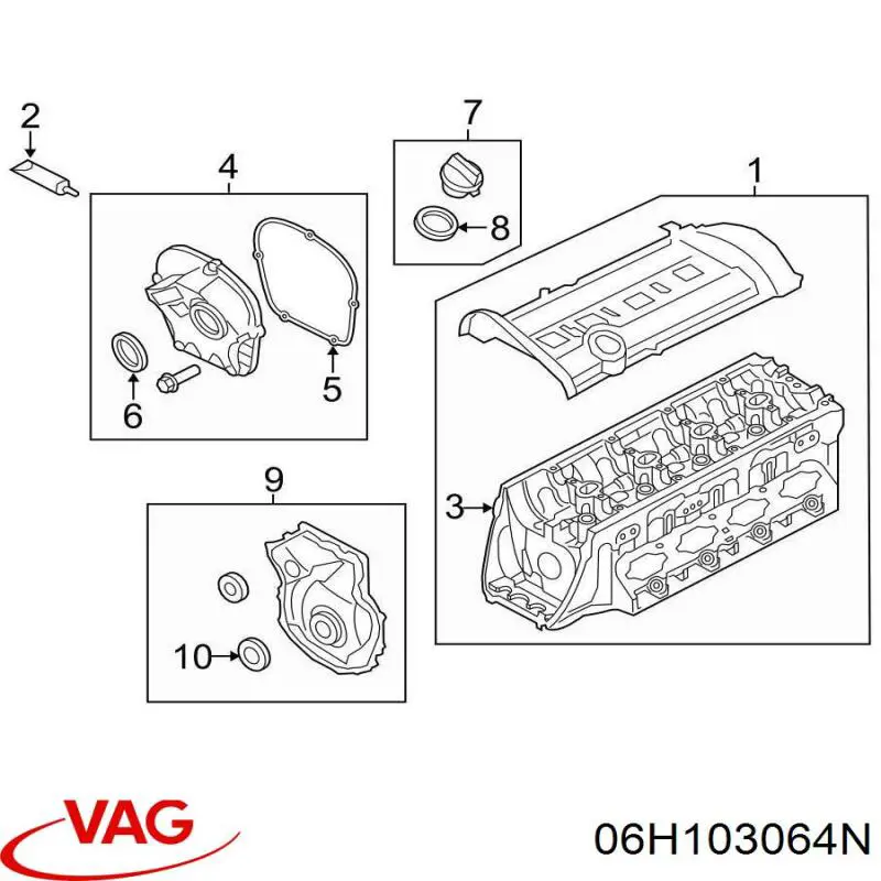 Głowica cylindrów VAG 06H103064N cena, od 1451,55 USD