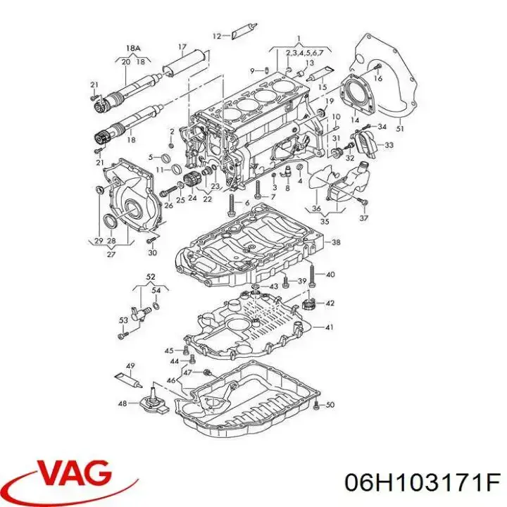 06H103171F VAG Uszczelniacz wału korbowego silnika tylny