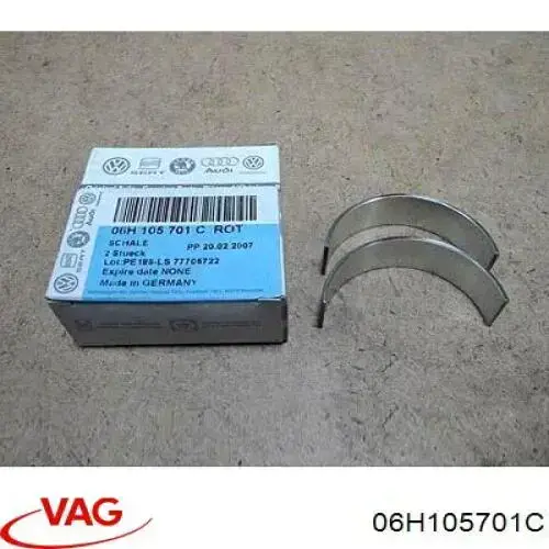 06H105701C VAG Panewki korbowodowe wału korbowego, zestaw, standardowe (STD)