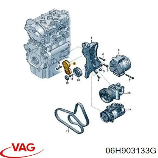 Do koszyka 06H903133G VAG Napinacz paska napędowego