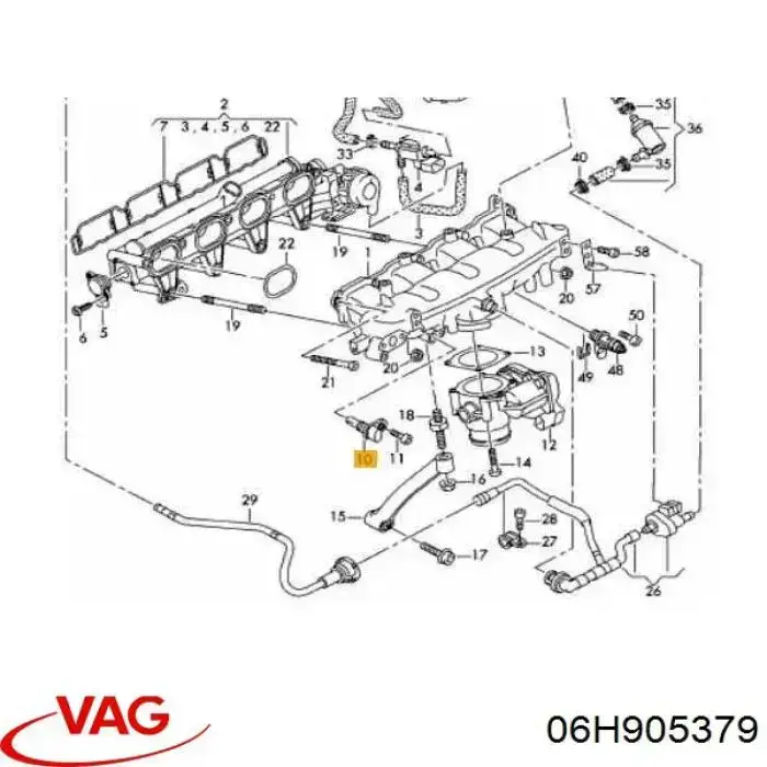 Czujnik temperatury powietrza wlotowego VAG 06H905379 cena, od 99,82 USD