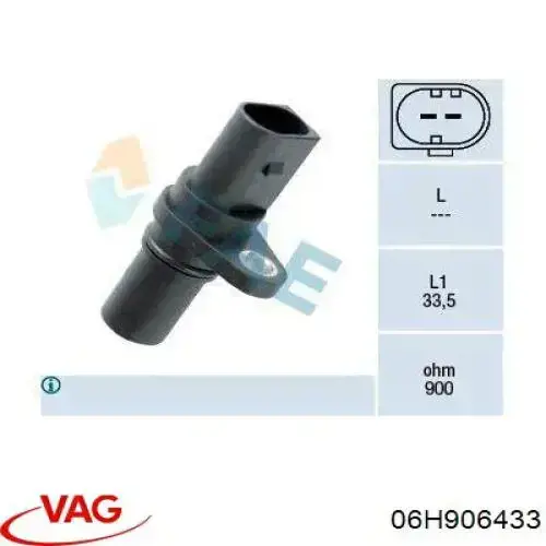 Czujnik położenia wału korbowego VAG 06H906433 cena, od 17,56 USD
