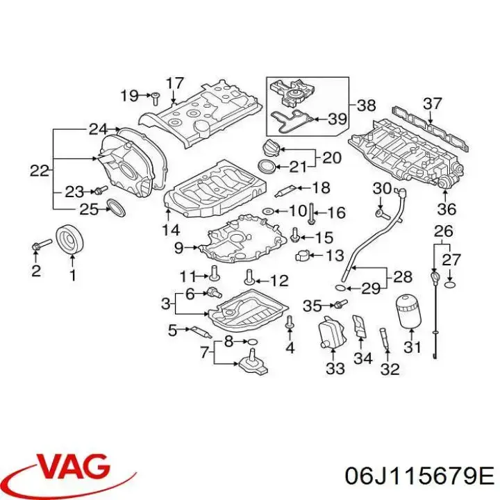 Do koszyka 06J115679C VAG Rurka filtra olejowego