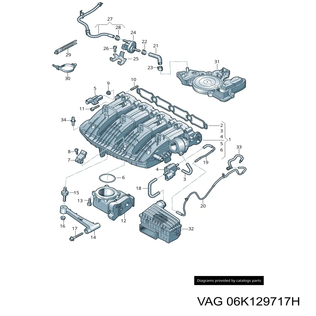 Uszczelka kolektora ssącego VAG 06K129717H cena, od 21,25 USD
