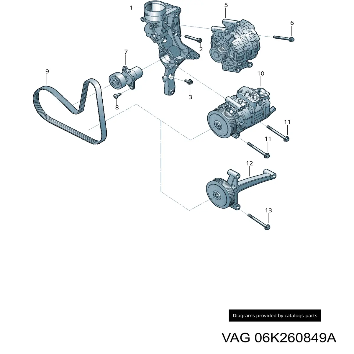Pas napędowy mechanizmów VAG 06K260849A cena, od 35,68 USD
