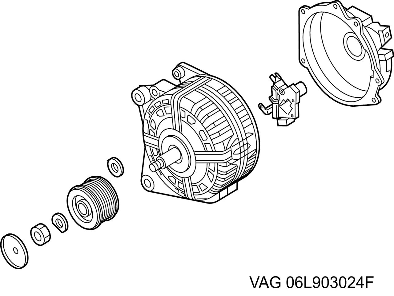 Alternator VAG 06L903024F cena, od 301,35 USD