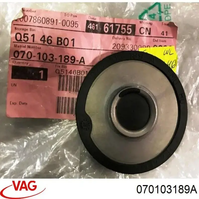 Do koszyka 70103189A VAG Zaślepka głowicy cylindrów/bloku cylindrów