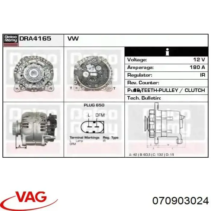 Do koszyka 070903024 VAG Alternator