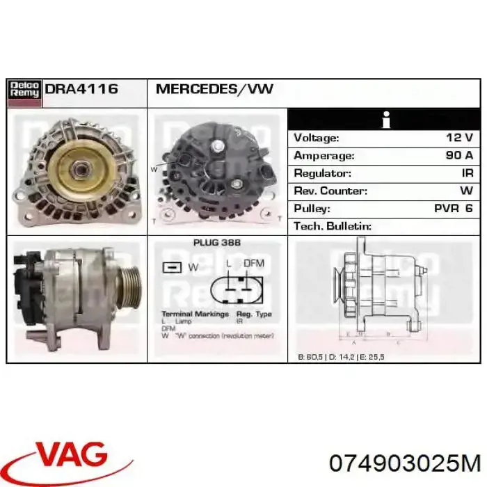 Do koszyka 074903025M VAG Alternator