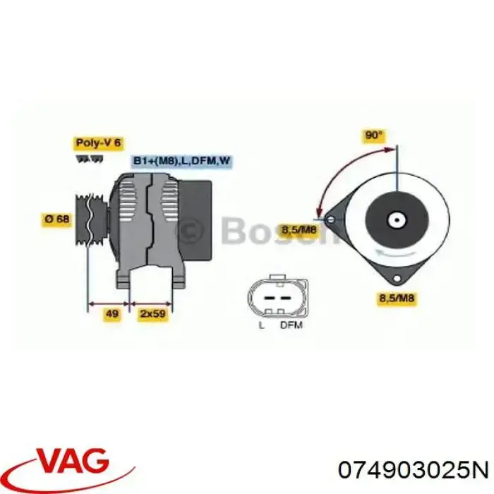 Do koszyka 074903025N VAG Alternator
