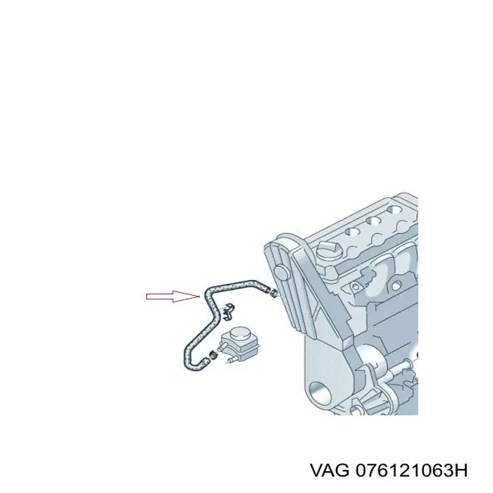 Do koszyka 076121063H VAG Przewód (króciec) układu chłodzenia
