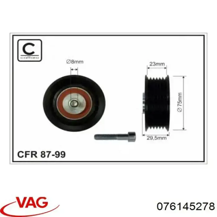 Rolka napinacza paska napędowego VAG 076145278 cena, od 19,24 USD