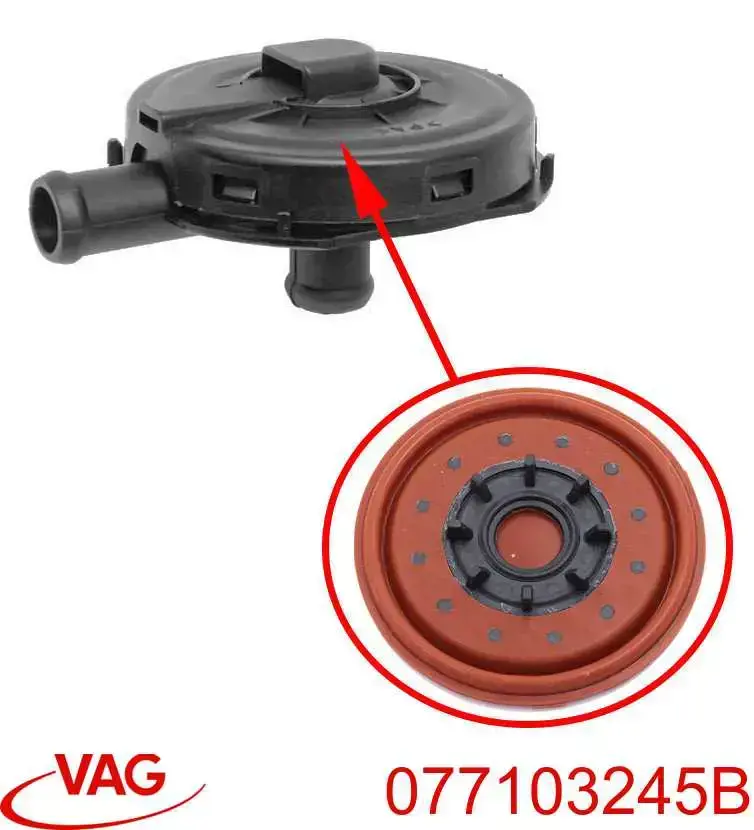 Zawór PCV odpowietrzający silnik VAG 077103245B cena, od 18,54 USD