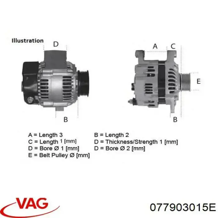 Do koszyka 077903015E VAG Alternator